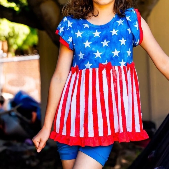 Glimmers Bamboo Fourth of July 2 pc set  size 9/10 girls - Picture 1 of 1